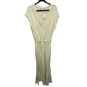 Free People Beach NWT Women's Cotton Hemp Maxi Dress in Light Yellow size XS